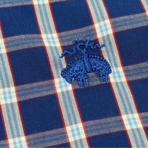 NWT Brooks Brothers Men’s Regent Fit Non-Iron Blue Red Button Down Shirt Medium - Picture 5 of 11